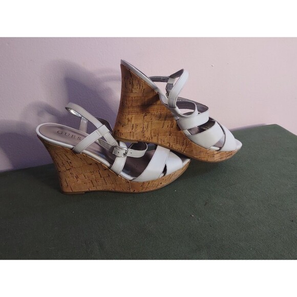 Guess Women's White Wedge Heel 8 Summer Cute - Picture 4 of 5